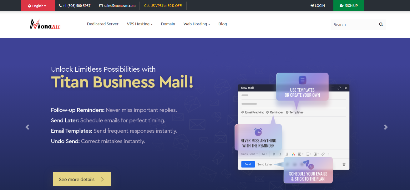 الصفحة الرئيسية لـ MonoVM