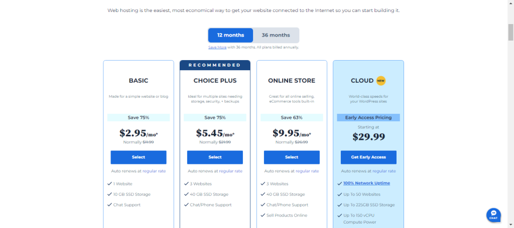Bluehost Pacakges