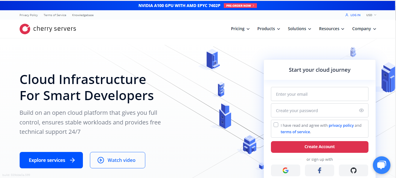 الصفحة الرئيسية لخادم الكرز