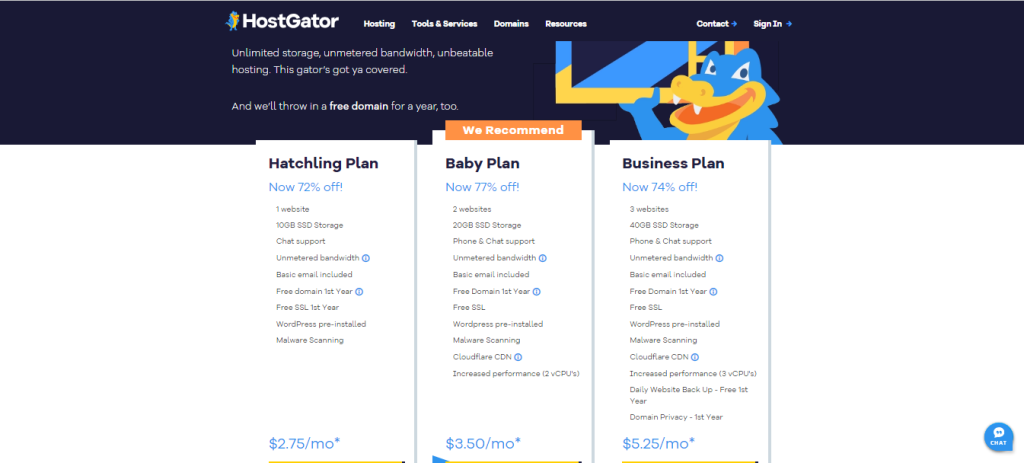 HostGator Packages