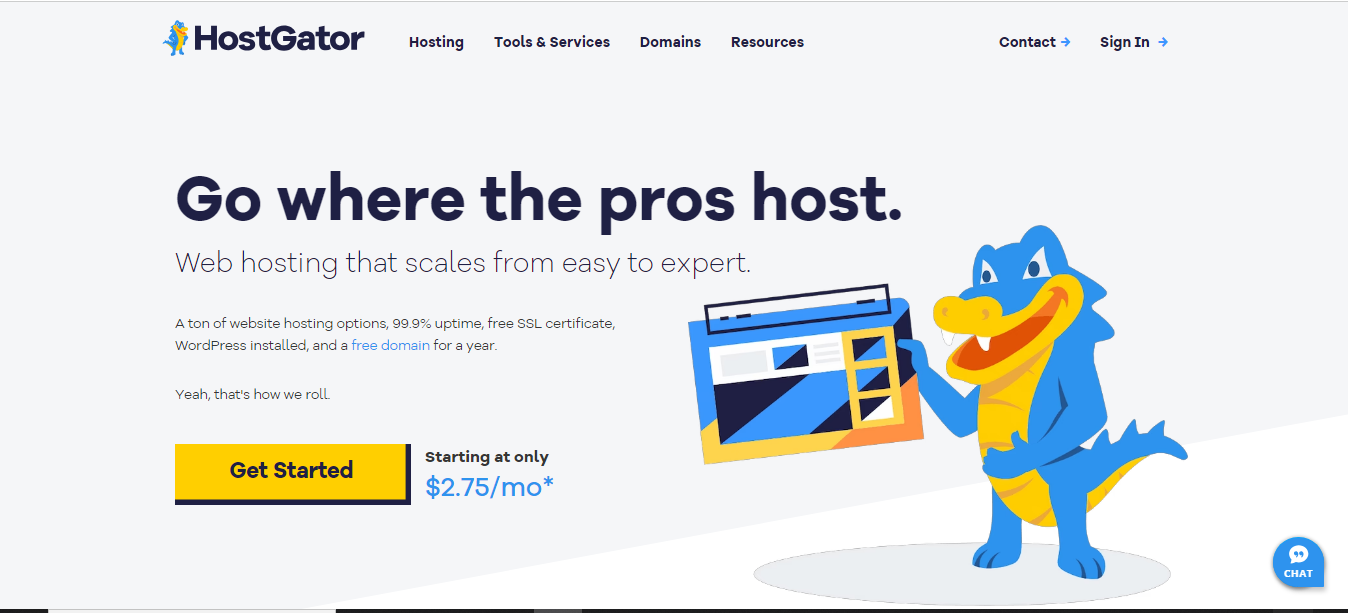 HostGator Homepage